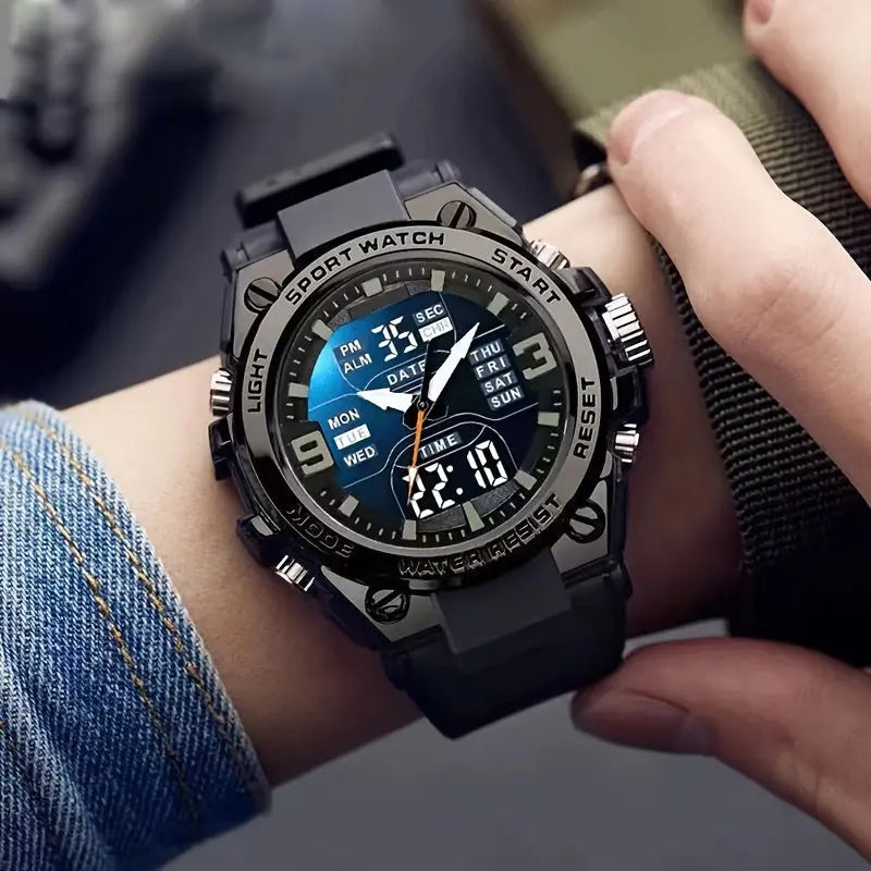 Trendy Men&Women&Apos;S Watch with Multiple Functions for Outdoor Activities And Dual Display Electronic Watch, Suitable for Women&Women Dropshipman