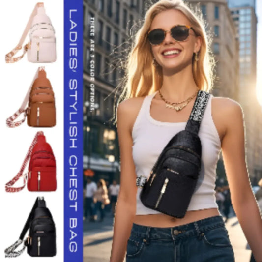 "Large Capacity Crossbody Bag for Women - Adjustable Shoulder Strap, Zipper Closure, Nylon Lining, Multi-Layer Soft Chest Bag for Outdoor Shopping, Travel, and Casual Use Dropshipman